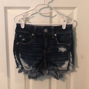Navy jean shorts